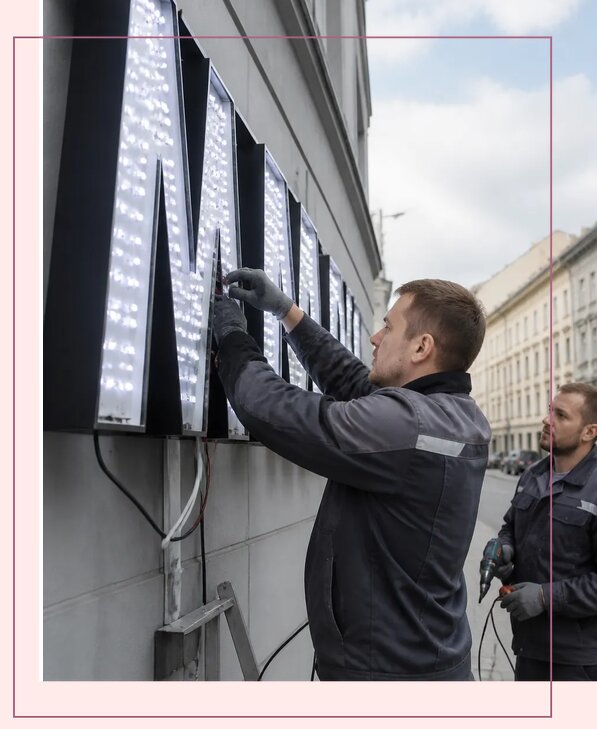 Изготовление и монтаж светодиодных LED вывесок в Электростали