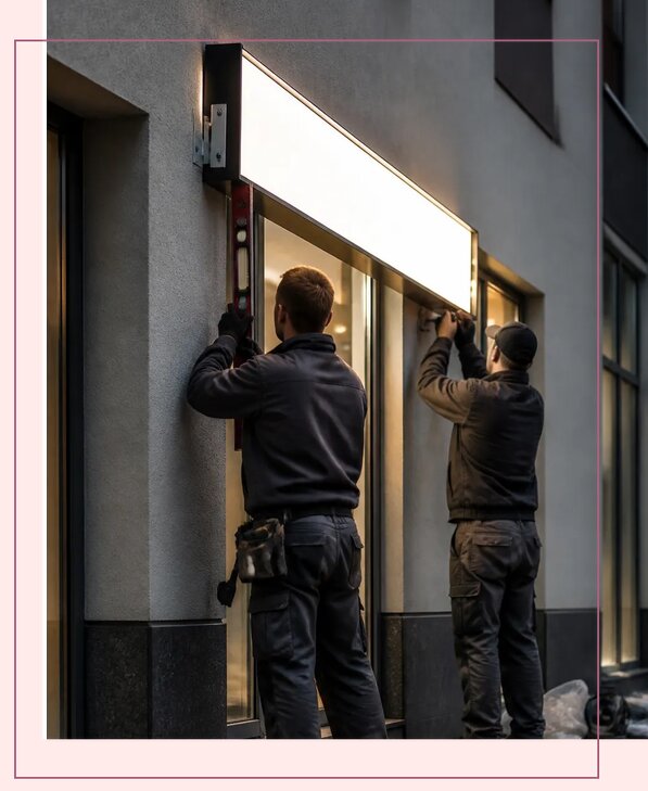 Изготовление и монтаж тонкого светового короба в Электростали