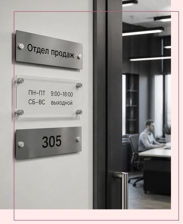 Офисные таблички на дверь в Электростали по цене от 4964 р. | Аванза-Элк