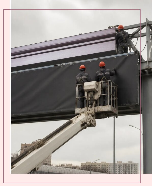 Изготовление и монтаж рекламы на дорожных арках в Электростали